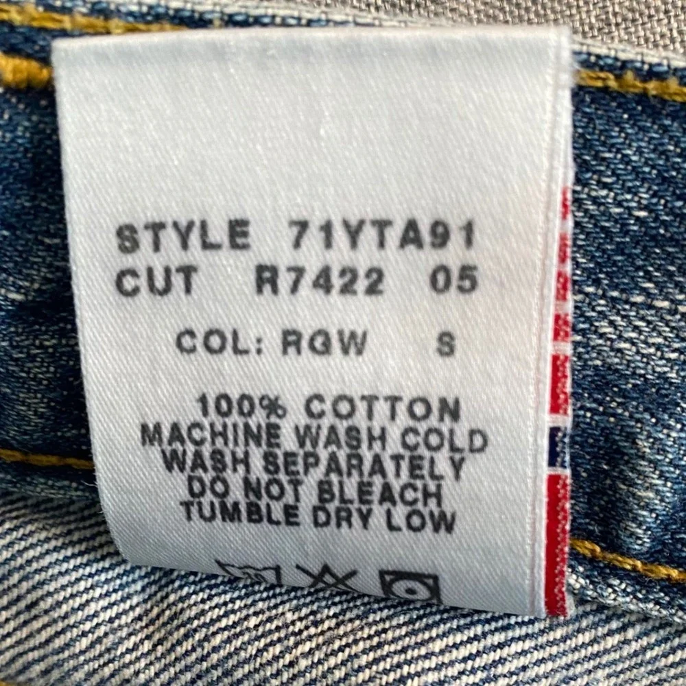 VTG Lucky Brand Slim Bootleg Distressed Jeans Men 36 Blue Button Fly Made in USA